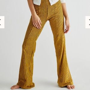 Free People Velvet Flare High-Waisted Pants